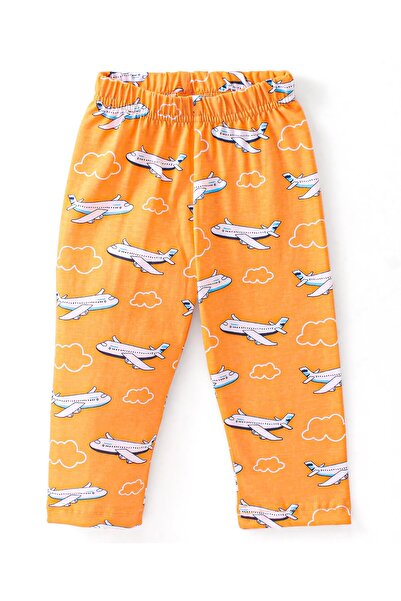 Babyhug Cotton Knit Single Jersey Half Sleeves Night Suit/Co-ord Set Aircraft Print - Orange