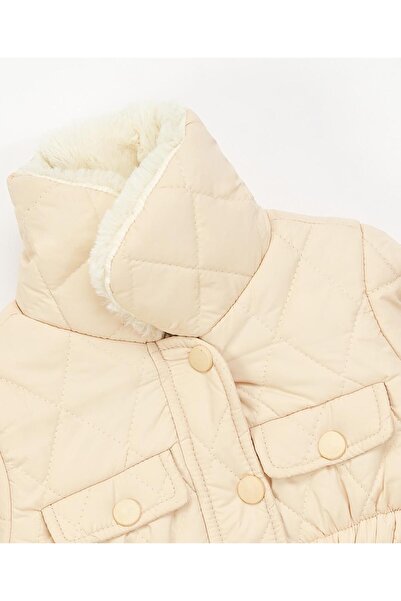Bonfino Solid Full Sleeves Hooded Puffer Jacket - Beige