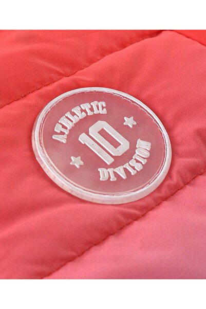 Babyhug Full Sleeves Woven Padded Hooded Jacket With Text Patch - Orange