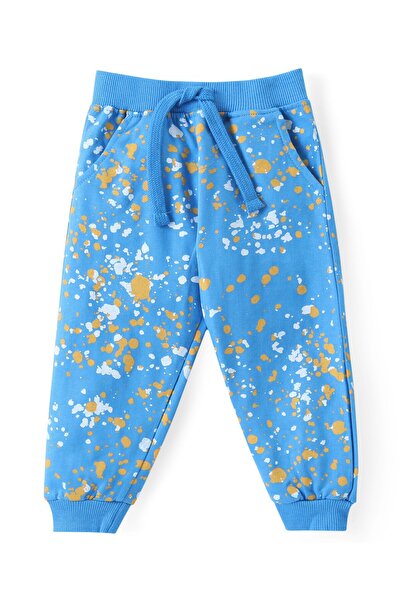 Babyhug Cotton Knit Full Sleeves ed Hoodie & Lounge Pants/Co-ord Set Colour Splash - Blue