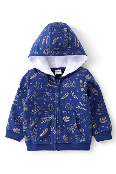 Babyhug سترة شتوية متوسطة الحجم من القطن المحبوك بأكمام طويلة ومطبوعة برقائق ...