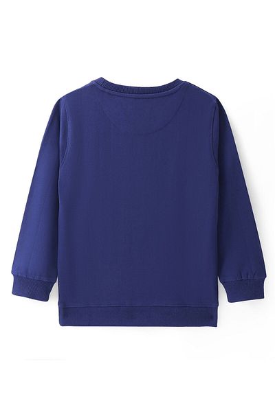Pine kids Cotton Full Sleeves Sweatshirt Text Print - Navy Blue