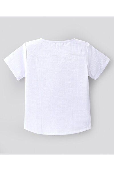 Bonfino Cotton Woven Half Sleeves Solid T-Shirt & Shorts Set - Neon Green & White