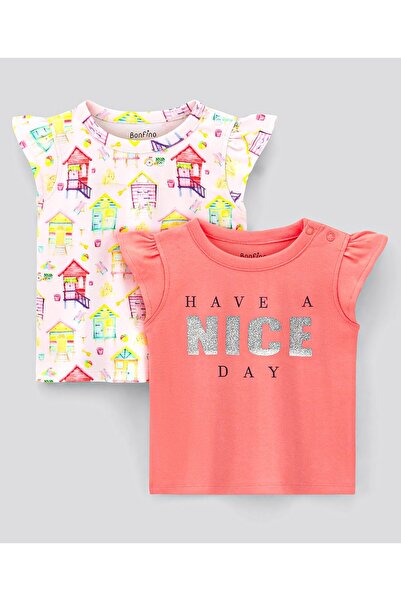 Bonfino تي شيرت بأكمام نصفية من نسيج قطني 100% متشابك ومطبوع عليه نصوص ومطبوع...