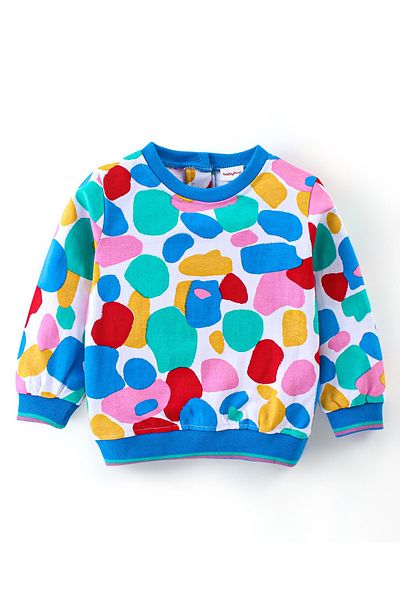 Babyhug Cotton Knit Abstract Printed Top with Lounge Pants Set - Mutlicolour