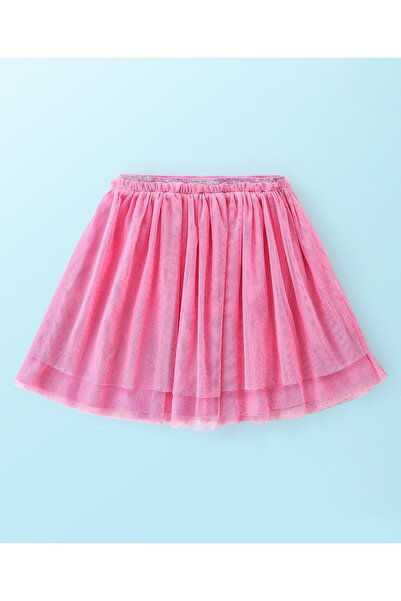 Babyhug 100% Cotton Knit Singlet Sleeves Top & Skirt Set Floral Print - Pink