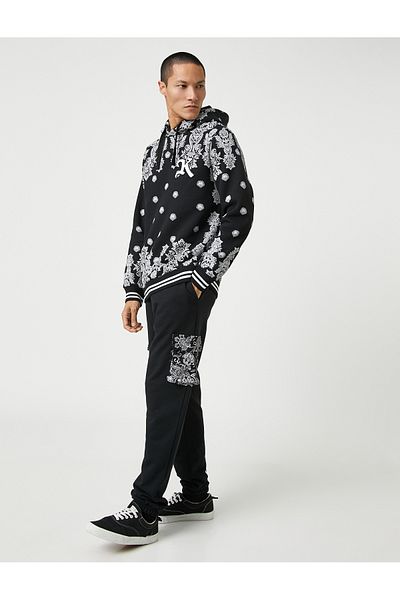 Koton Jogger Sweatpants με φλοράλ μοτίβο Cargo Pocket Δαντελένια μέση