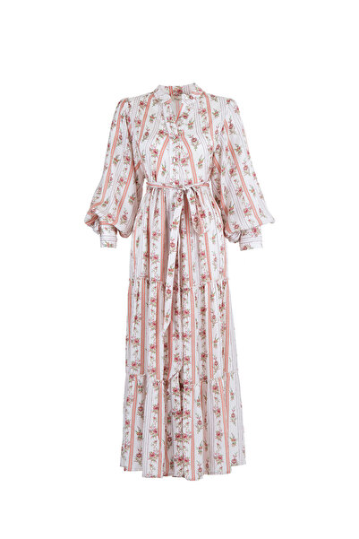 Pilea Φόρεμα 100% Lyocell με μανίκια με μανσέτες, κορδόνι από το δικό του ύφασμα, και κουμπιά στο μπροστινό μέρος