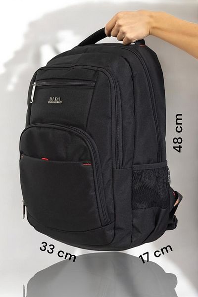 CANARİS Rucsac pentru laptop de 17 inchi cu aparat USB, țesătură impermeabilă, culoare neagră