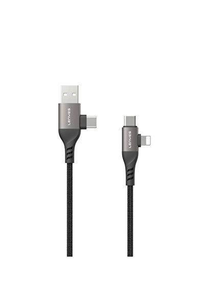 Lenyes LC501 4in1 A+C to C+L Şarj ve Data Kablosu 60W 1M Gri