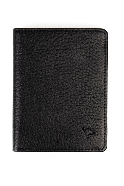 Tudors محفظة رجالية سوداء من الجلد الطبيعي