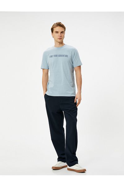 Koton Slogan Printed T-Shirt Crew Neck Short Sleeve