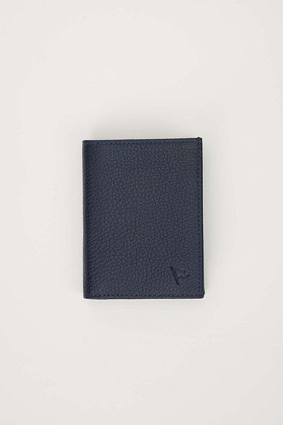 Tudors Genuine Leather Men's Navy Blue Wallet