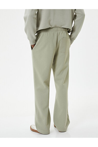 Koton Κεντημένο Tube Leg Sweatpants - Ελαστική μέση και λεπτομέρεια τσέπης