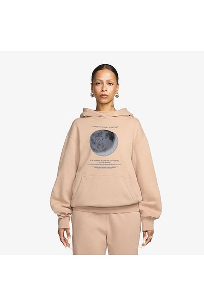 The Champ Clothing Φούτερ με κουκούλα Polar Moon με στάμπα μπεζ Unisex με κουκούλα