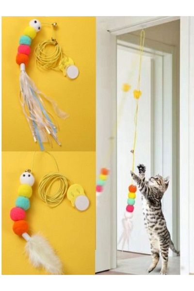 tafce Elastic Rattle Cat Play Rod - Self Adhesive
