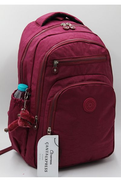 ÇantaExpress Σχολική τσάντα 1800 Claret Red Water Resistant Fabric Σχολική τσάντα Unisex