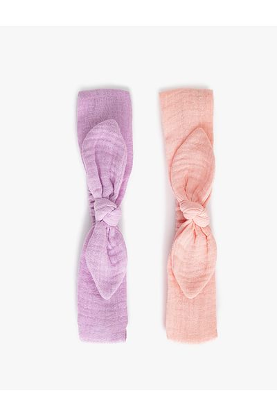 Koton Cotton Textured 2-Piece Headband - Bow