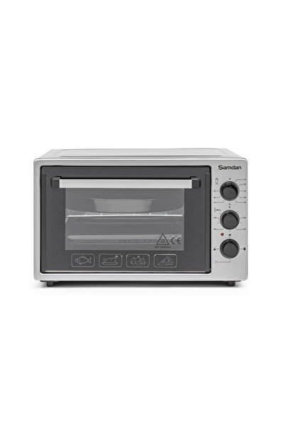 Şamdan 36 Lt Zaman ve Isı Ayarlı Mini Fırın – 1300W 4 Fonksiyonlu Elektrikli ...
