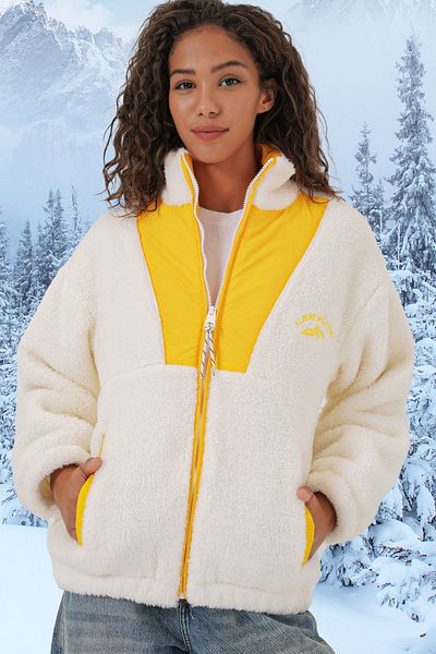 Bigdart 5194 Damen-Plüschmanteljacke – Gelb