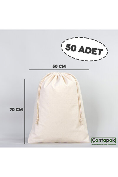 ÇANTAPAK ÇANTAPAK BÜZGÜLÜ HAM BEZ KESE 50 CM EN X 70 CM BOY (50 ADET )