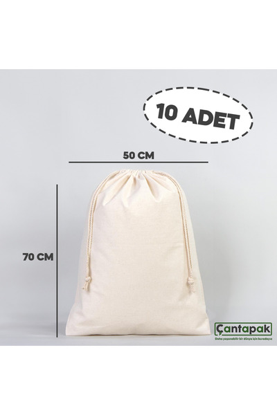 ÇANTAPAK ÇANTAPAK BÜZGÜLÜ HAM BEZ KESE 50 CM EN X 70 CM BOY (10 ADET )