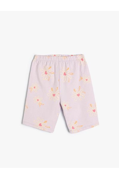 Koton Kurze Strumpfhose mit Blumenmuster und elastischem Bund