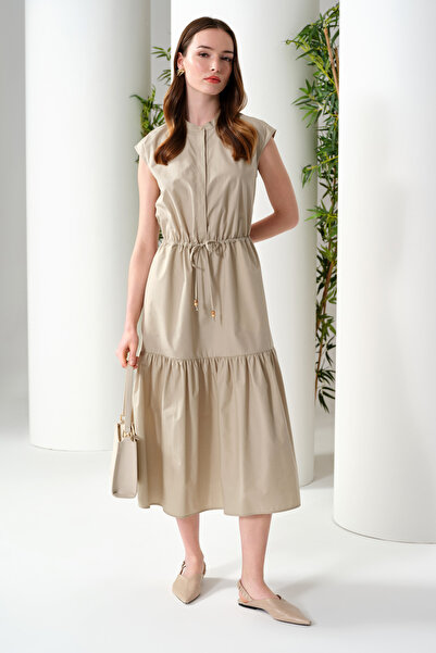 Naramaxx Haljina sa volanima Midi visina Poplin