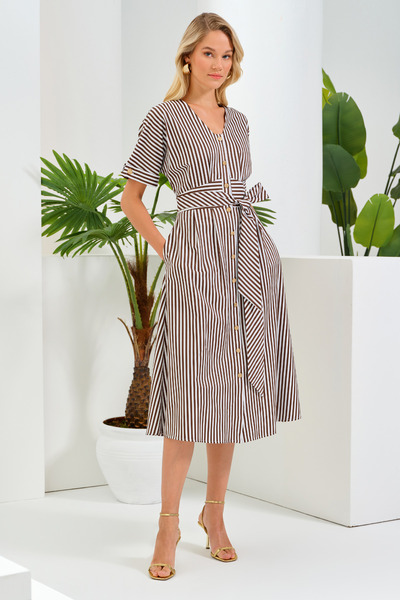 Naramaxx Midi Boy Çizgili Elbise