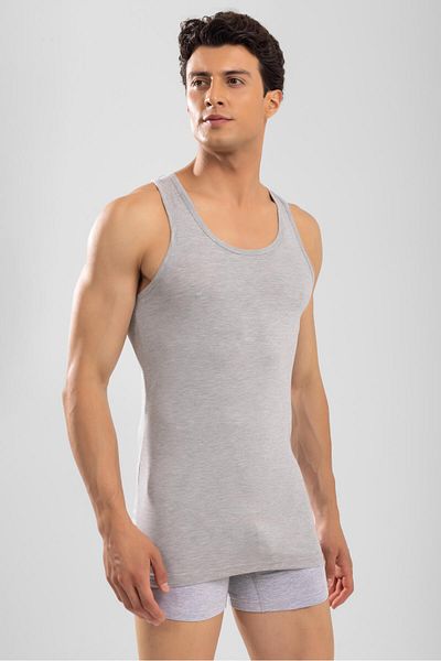 BAYKAR Men's Athlete Rambo Cotton Undershirt Gray Melange