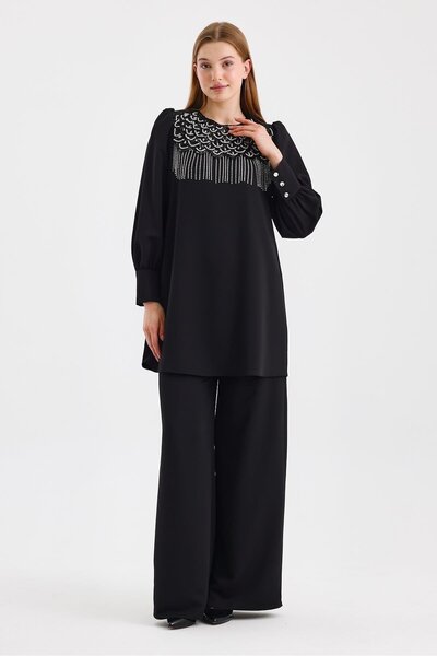 Zühre Black Double Suit - Processing Detailed Tk-1302