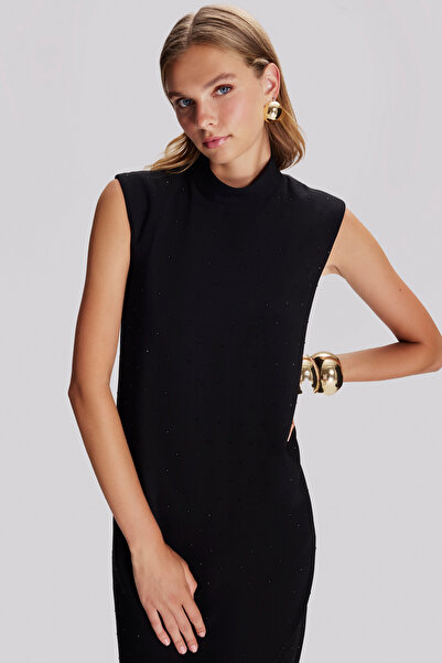 Naramaxx Önü Taş Baskılı Elbise