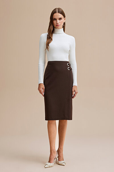 Naramaxx Çizgili Midi Boy Etek