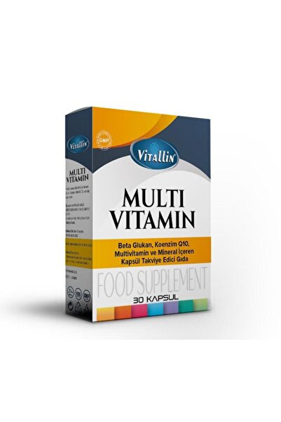 Vitallin Multi Vitamin 30 Kapsül Beta Glukan Koenzim Q10 Multivitamin ve Mineral