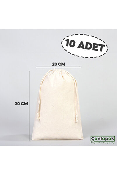 ÇANTAPAK ÇANTAPAK BÜZGÜLÜ HAM BEZ KESE 20 CM EN X 30 CM BOY ( 10 ADET )