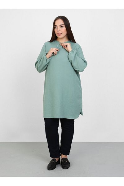 ALİA Green Plus Size Tassel Detailed Tunic - Alia