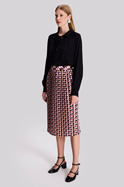 Naramaxx Monogram Desenli Piliseli Etek