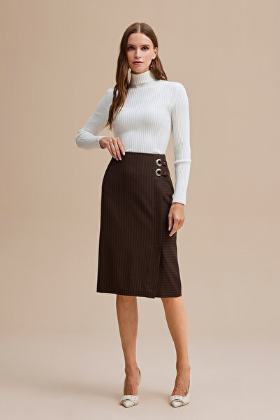 Naramaxx Çizgili Midi Boy Etek