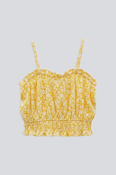 BABOKAH (DJEVOJČICA) Cvjetni crop top sa naboranim bretenima