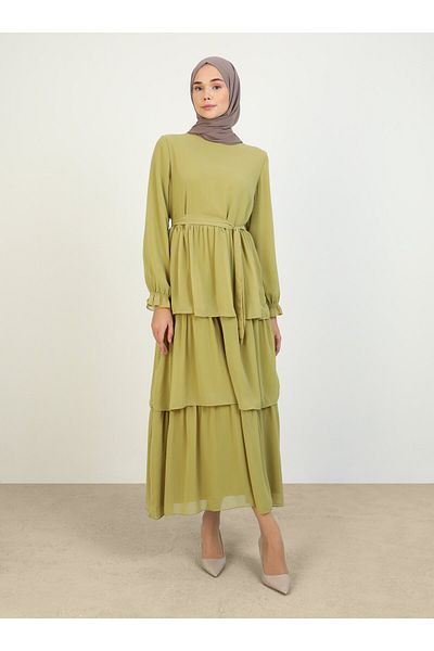 Refka Φόρεμα λαδί σιφόν Hijab - Refka