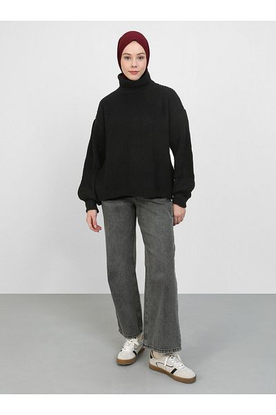 Por La Cara Thessaloniki Knit Fisherman Sweater - Black - Por La Cara