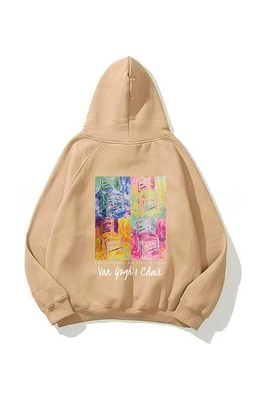 The Champ Clothing Van Gogh's Chair Printed - Μπεζ φούτερ με κουκούλα Unisex