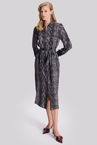 Naramaxx Yılan Desen Gömlek Elbise