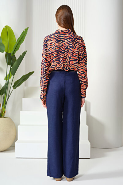 Naramaxx Keten Karışımlı Bol Paça Pantolon