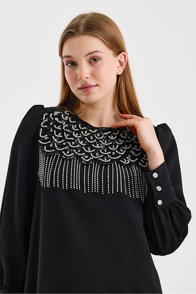Zühre Black Double Suit - Processing Detailed Tk-1302