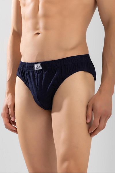BAYKAR Ανδρικά βαμβακερά ελαστικά στη μέση Flat Slip σλιπ 3 Pack Navy Blue