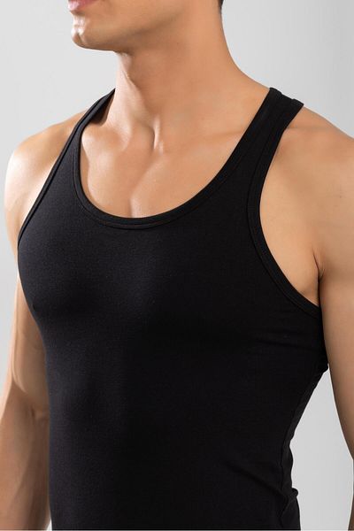 BAYKAR Rambo Black Cotton Men's Tank Top