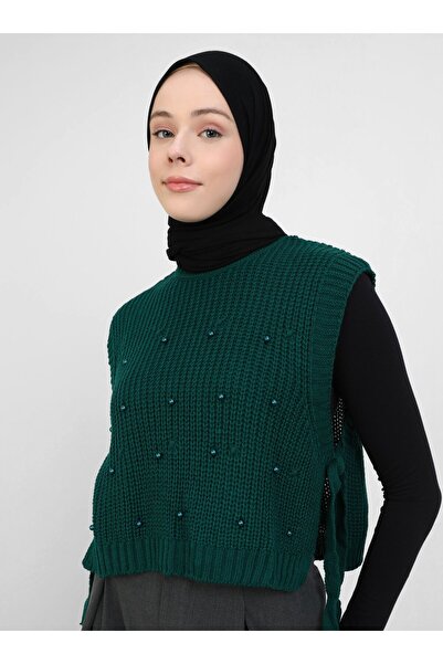 Por La Cara Zumrut Green Knitwear Sweater - Por La Cara Model