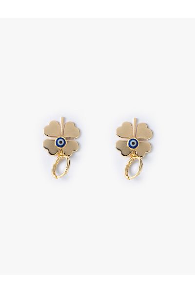 Koton Bead Detailed Evil Eye Clover Earrings