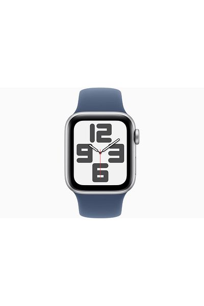 Apple Watch SE GPS 40mm Silver Aluminium Case with Denim Sport Band - S/M